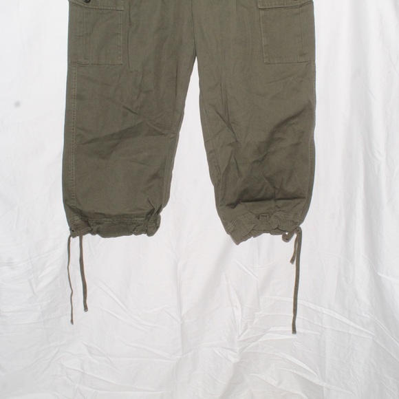 Venus Woman’s Olive Green Cargo Tie-Hem Utility Crop Pants — Size 14 - Picture 7 of 12